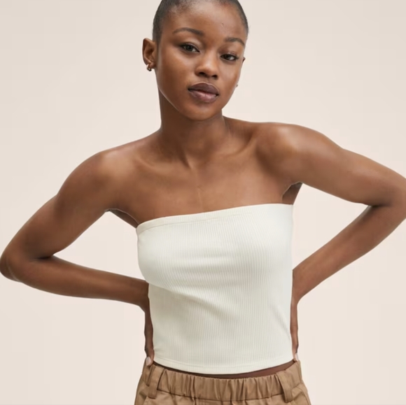 XL Ribbed cotton-blend top - Picture 1 of 7